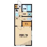 三鷹駅徒歩8分のシステムキッチン付賃貸1Kアパート(間取)