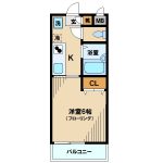 三鷹駅徒歩5分、オートロック宅配ボックス付き賃貸1Kマンション(間取)