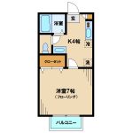 バストイレ洗面別賃貸1Kアパート(間取図)