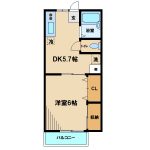 三鷹市上連雀8丁目のバストイレ別賃貸1DKコーポ・CEREZO(セレッソ)(間取)