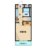 三鷹のRC造バストイレ別1Kマンション(間取)